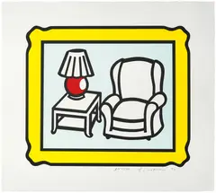 Roy Lichtenstein, Red Lamp (C. 279), 1992, Lithograph in colours, on BFK Rives paper, with full margins