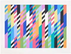 Bridget Riley, Fête (S. 35, T. & G. 36), 1989, Screenprint in colours, on Bockingford paper, with full margins