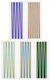 Bridget Riley, Untitled (Elongated Triangles) (S. 10-14, T. & G. 11-15), 1971, The complete series of five screenprints in colours, on wove paper, with full margins