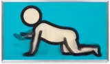 Julian Opie, Dino Crawling (C. 170), 2012, Lenticular acrylic panel comprised of four inkjet prints in colours, printed directly onto 20 lpi lenticular animating lenses, mounted to Dibond (as issued)