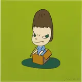 Yoshitomo Nara, Girl in a Box, 2001, Screenprint in colours, on wove paper, the full sheet