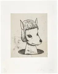 Yoshitomo Nara, Spockie (M. & S. E-2002-007), 2002, Etching and aquatint, with Chine-collé to wove paper, with full margins