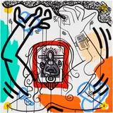 Keith Haring, Apocalypse 6, from Apocalypse Suite (L. p. 105), 1988, Screenprint in colours, on Museum Board, the full sheet