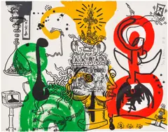 Keith Haring, The King (L. p. 115), 1989, Lithograph in colours, on Arches paper, the full sheet