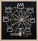 Banksy, Banksquiat (Grey), 2021, screenprint on card