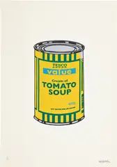 Banksy, Soup Can (Yellow/Emerald/Blue), 2005, Screenprint in colours, on wove paper, with full margins