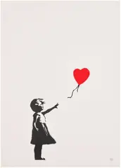 Banksy, Girl with Balloon, 2004, Screenprint in colours, on wove paper, with full margins