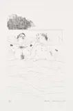 David Hockney, In the Dull Village, plate 8 from Illustrations for 14 Poems by C.P. Cavafy (S.A.C. 54, M.C.A.T. 54), 1966, Etching and aquatint, on Crisbrook handmade paper, with full margins