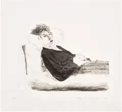 David Hockney, Reclining Figure (S.A.C. 174, M.C.A.T. 163), 1975, Etching and aquatint, on Inveresk mould-made paper, with full margins