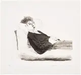 David Hockney, Reclining Figure (S.A.C. 174, M.C.A.T. 163), 1975, Etching and aquatint, on Inveresk mould-made paper, with full margins