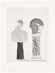David Hockney, The Student: Homage to Picasso, from Hommage à Picasso II (S.A.C. 153, M.C.A.T. 143), 1973, Etching and aquatint, on Arches paper, with full margins