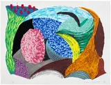 David Hockney, Blue Hang Cliff, from Some New Prints (G. 1604, M.C.A.T. 335), 1993, Lithograph and screenprint in colours, on Arches 88 paper, the full sheet