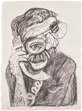David Hockney, An Image of Ken, from Moving Focus (T.G. 235, M.C.A.T. 284), 1985, Lithograph in dark grey, on Moulin du Verger handmade paper, with full margins