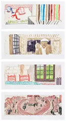 David Hockney, 220 for 2020: Art Edition A-D, 2019/2021, The complete series four inkjet prints in colours, on cotton-fibre archival paper, with full margins, the sheets loose (as issued), each with the print portfolio and clamshell box containing two volumes, including the illustrated 233-page chronology book and facsimile sketchbook, contained in the original cardboard boxes with printed labels