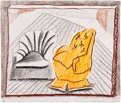 David Hockney, A Picture of Two Chairs, from Moving Focus (T.G. 232, M.C.A.T. 286), 1986, Lithograph and etching in colours, on HMP handmade paper, the full sheet