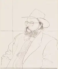David Hockney, Henry Geldzahler with Hat, from Friends (G. 711, S.A.C. 181), 1976, Lithograph, on Arches Cover paper, the full sheet