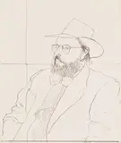 David Hockney, Henry Geldzahler with Hat, from Friends (G. 711, S.A.C. 181), 1976, Lithograph, on Arches Cover paper, the full sheet
