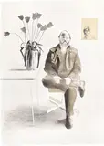 David Hockney, Henry with Tulips, from Friends (G. 737, S.A.C. 187, M.C.A.T. 177), 1976, Lithograph in colours, on Arches Cover buff paper, the full sheet
