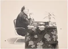 David Hockney, Henry at the Table, from Friends (G. 736, S.A.C. 188, M.C.A.T. 176), 1976, Lithograph, on Arches Cover buff paper, the full sheet