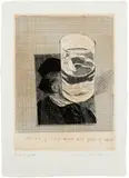 David Hockney, Postcard of Richard Wagner with a Glass of Water, from Eighteen Small Prints (S.A.C. 154), 1973, Etching in colours, on English handmade paper, with full margins