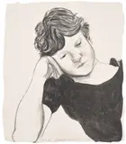 David Hockney, Byron on Hand (T.G. 264, M.C.A.T. 218), 1979, Lithograph, on Chinese Traditional tissue paper, the full sheet