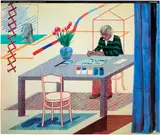 David Hockney, Pop Art America Europe dalla Collezione Ludwig (Pop Art America Europe from the Ludwig Collection), 1987, Offset lithographic poster in colours, on wove paper, the full sheet