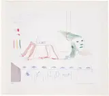 David Hockney, A Moving Still Life, plate 18 from The Blue Guitar (S.A.C. 216, M.C.A.T. 195), 1976-77, Etching and aquatint in colours, on Inveresk mould-made paper, with full margins