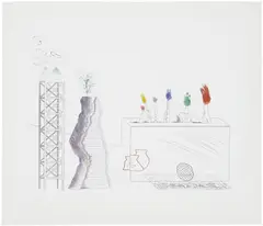A Tune, plate 3 from The Blue Guitar (S.A.C. 201, M.C.A.T 180) by David Hockney, 1976-77, Etching and aquatint in colours, on Inveresk mould-made paper, with full margins, sold Sep 2026