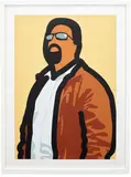 Julian Opie, Tourist With Beard, from Tourists (C. 274), 2014, Screenprint in colours with hand-colouring, on Somerset Velvet paper, with full margins