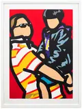 Julian Opie, Tourist With Child, from Tourists (C. 275), 2014, Screenprint in colours with hand-colouring, on Somerset Velvet paper, with full margins