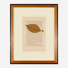 Untitled (Der Verschollene or Amerika) by Tim Rollins & K.O.S., 1987-90, gouache and ink on printed paper in artist's frame, sold Nov 2025