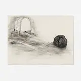 Peter Shelton, whitevaultfallintostone, 1989, graphite on mylar