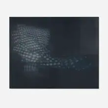 Troy Brauntuch, Untitled (Emily’s coat on black table), 2005, Conte on cotton