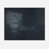 Troy Brauntuch, Untitled (Emily’s coat on black table), 2005, Conte on cotton