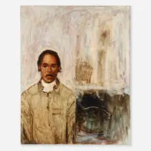 Axel Geis, Mann vor hellem Grund, 2006, oil on canvas