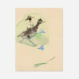 Walter Price, Road Running, 2020, marker, crayon, graphite, sticker on paper