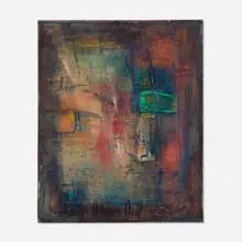 Composition by Antonio Corpora, 1960, oil on canvas, sold Nov 2025