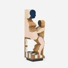 Robert Cremean, Untitled (Mother and Child), mixed media on wood