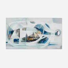 Wayne Thiebaud, Ship in Bottle, 1951, mixed media on paper