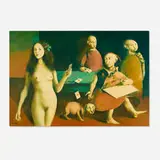 Georges (Gheorghe) Mazilu, La partie de cartes, 2006, acrylic and airbrush on linen