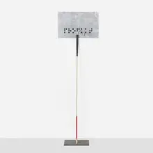 Ian Anüll, Produkt-Braille, 1987, iron, aluminum, acrylic, rubber