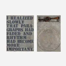 Joan Levinson, Rhythm (diptych), 1990, mixed media and fount object collage on wood construction