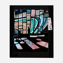 Rob Thom, Advent Space Calendar, 2005, collage and marker on found paper