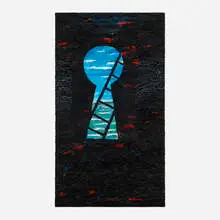 Derek Boshier, Keyhole, 1987, oil on canvas