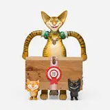 George Suyeoka, Top Cat, 1997, mixed media, carved painted wood and wood box