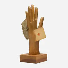 Hand Sculpture by Varujan Boghosian, metal, wood and mixed media, sold May 2026