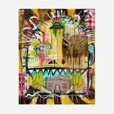 Louis Carreon, Untitled (Egypt), acrylic and spray paint on canvas