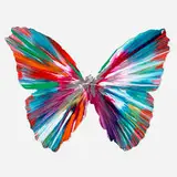 Butterfly Spin Painting by Damien Hirst, 2009, acrylic on paper, sold Mar 2026