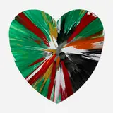 Heart Spin Painting by Damien Hirst, 2009, acrylic on paper, sold Mar 2026