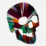 Skull Spin Painting by Damien Hirst, 2009, acrylic on paper, sold Mar 2026